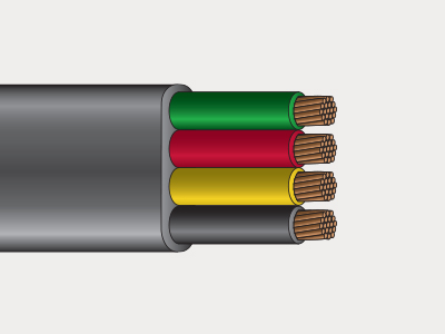 Flat Black Submersible Pump Cable