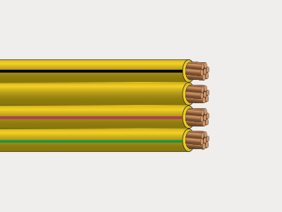 Flat Yellow Submersible Pump Cable