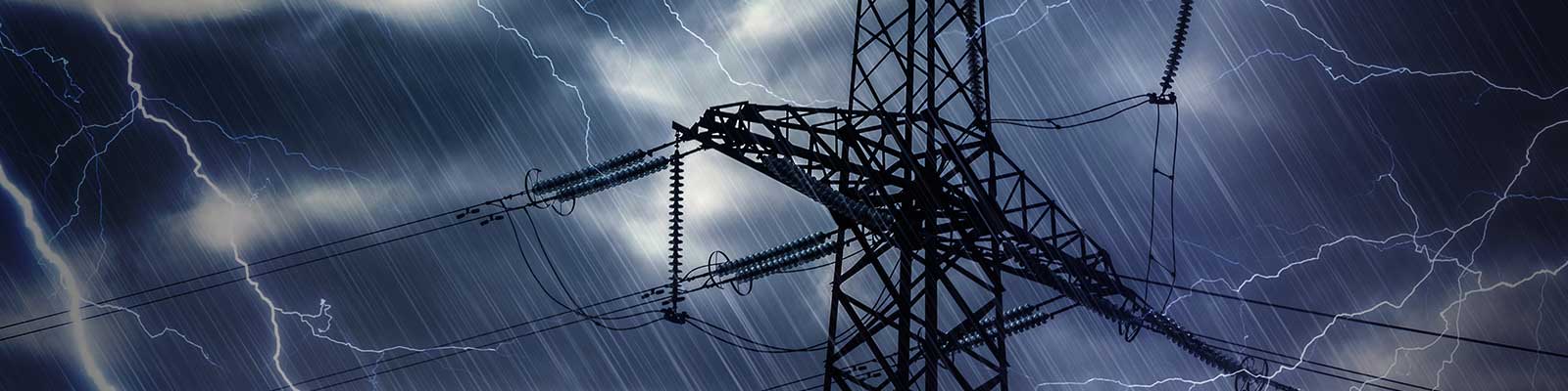 Utility Tower in a lightening storm