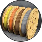 Compartmental Reels | Multiple reels of colored single conductors on one reel